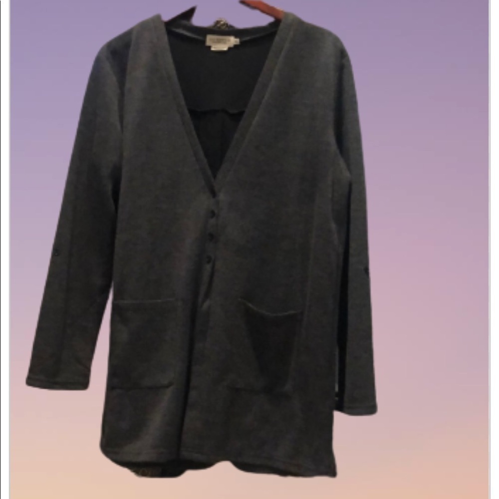 lili sidonio molly bracken long gray cardigan M/L